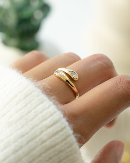 Pear Spiral Ring