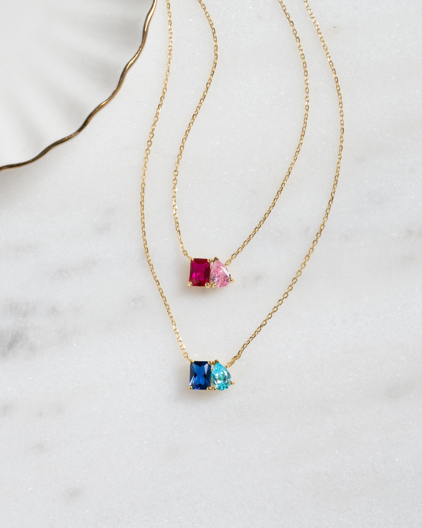 Custom Toi Et Moi Birthstone Necklace