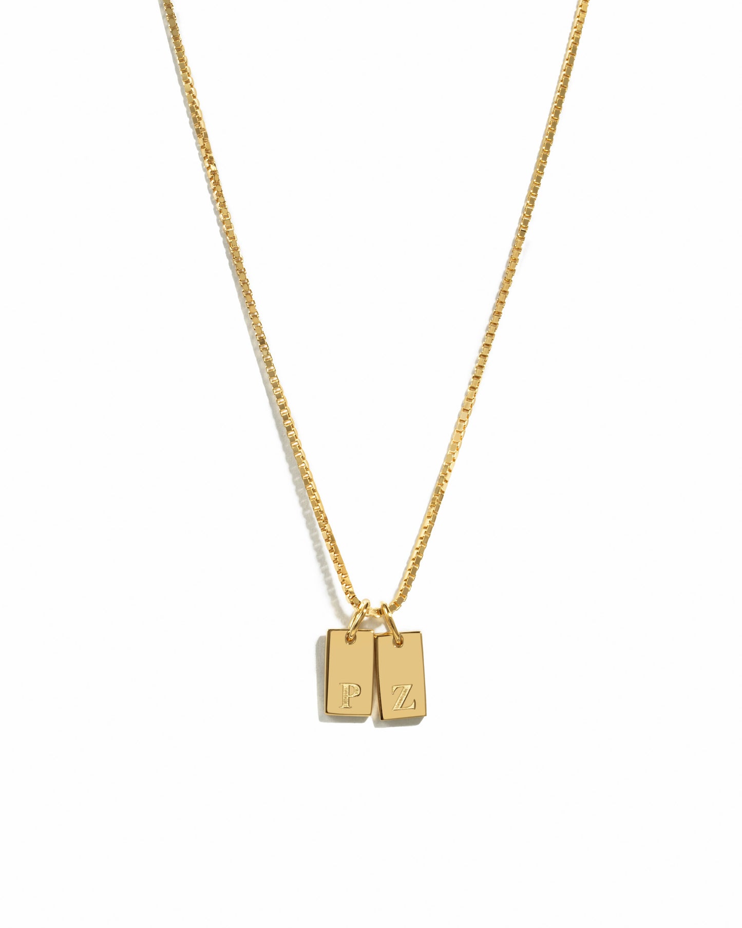 Custom Dainty Initial Tag Necklace