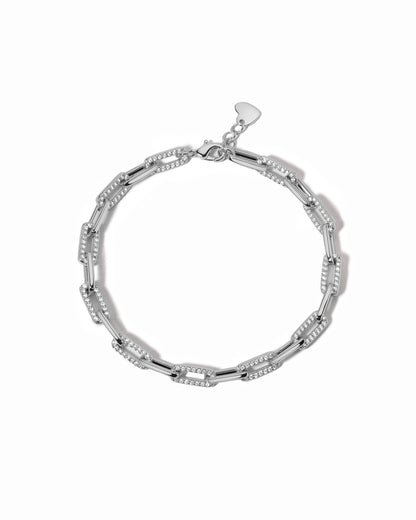 Diamond Paperclip Bracelet