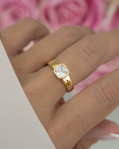 Square Bezel Dome Ring