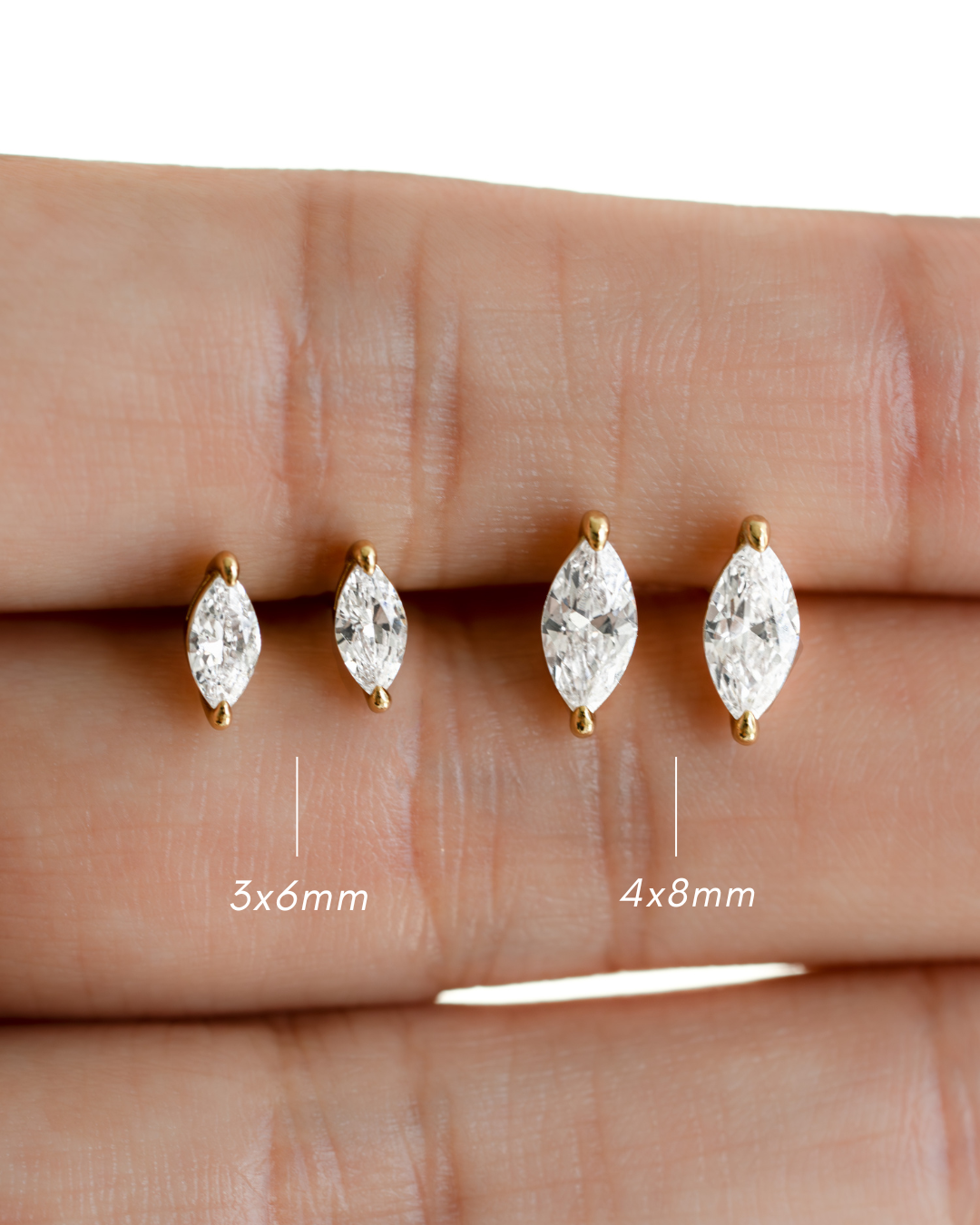 3x6mm Marquise Studs