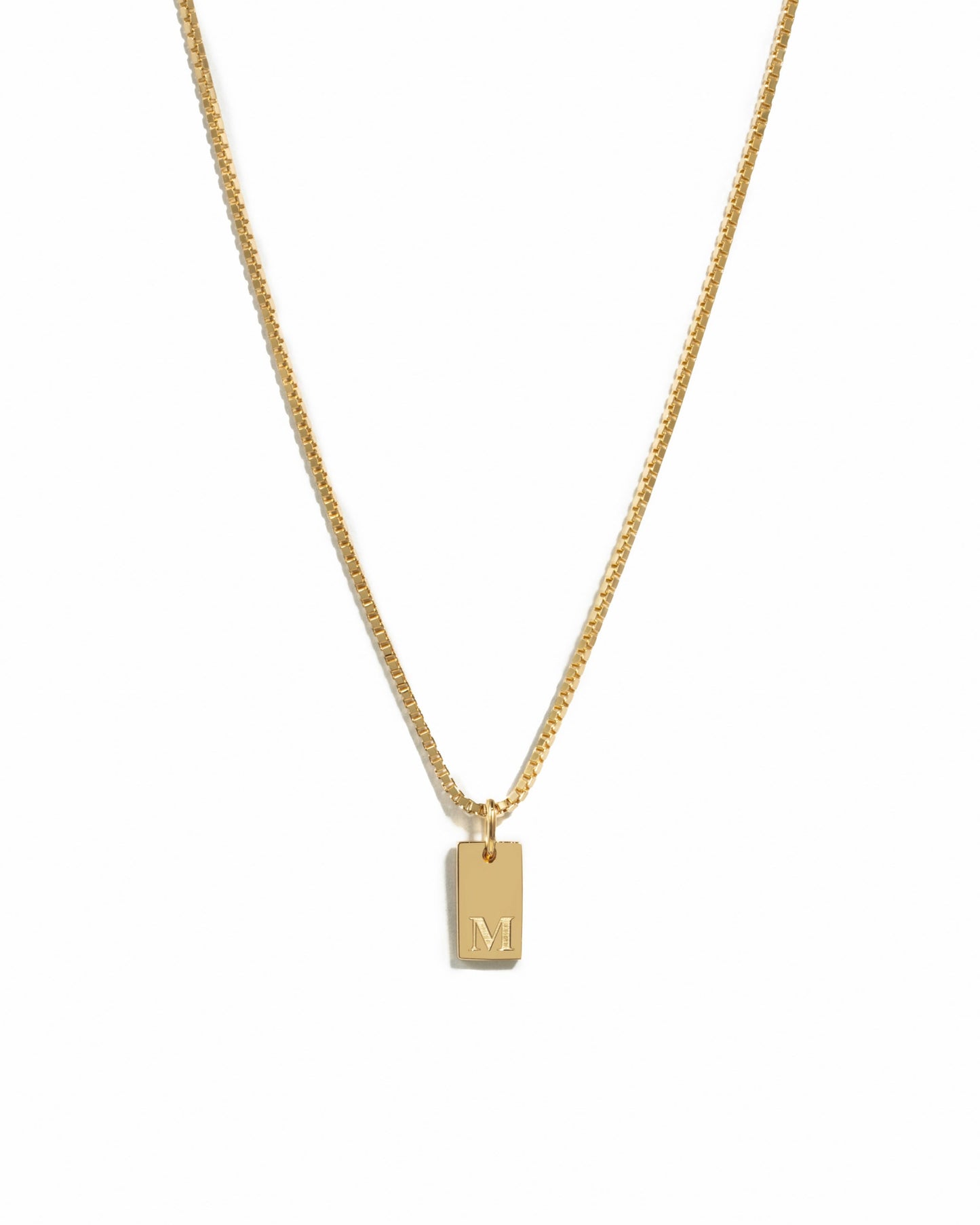 Custom Dainty Initial Tag Necklace