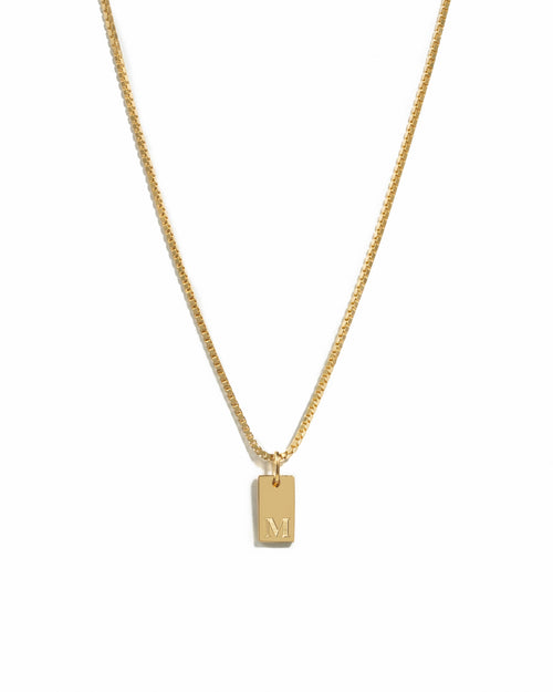 Custom Dainty Initial Tag Necklace