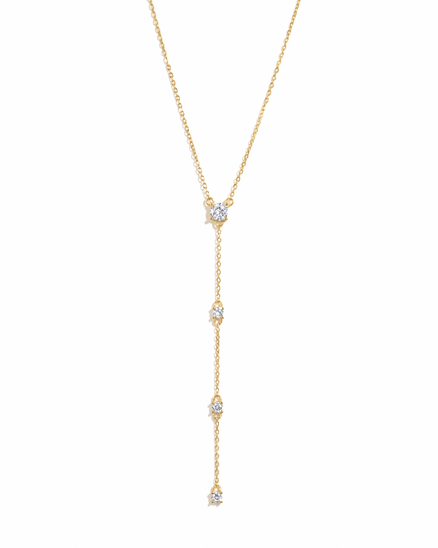 Round Diamond Lariat Necklace