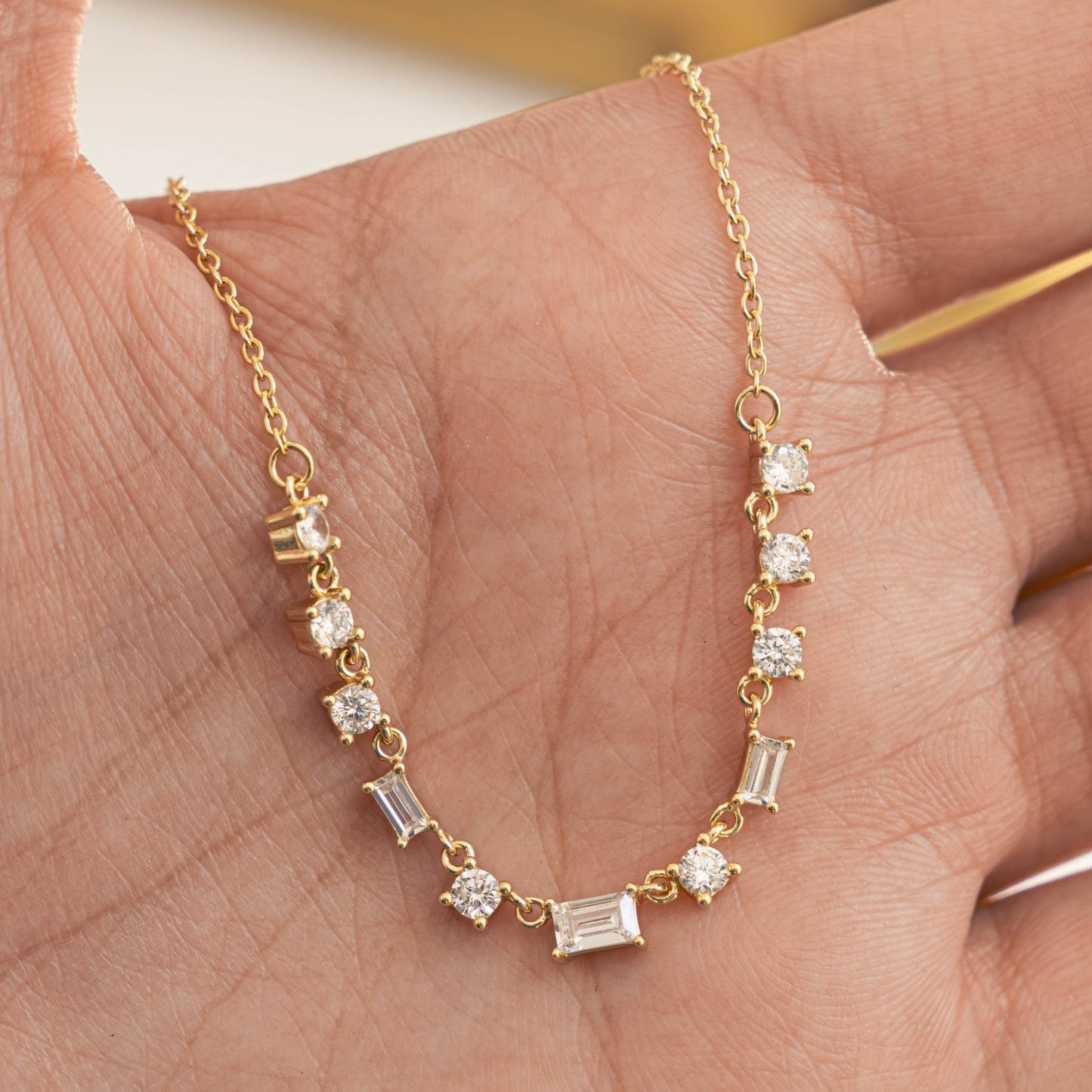 Baguette Line Necklace
