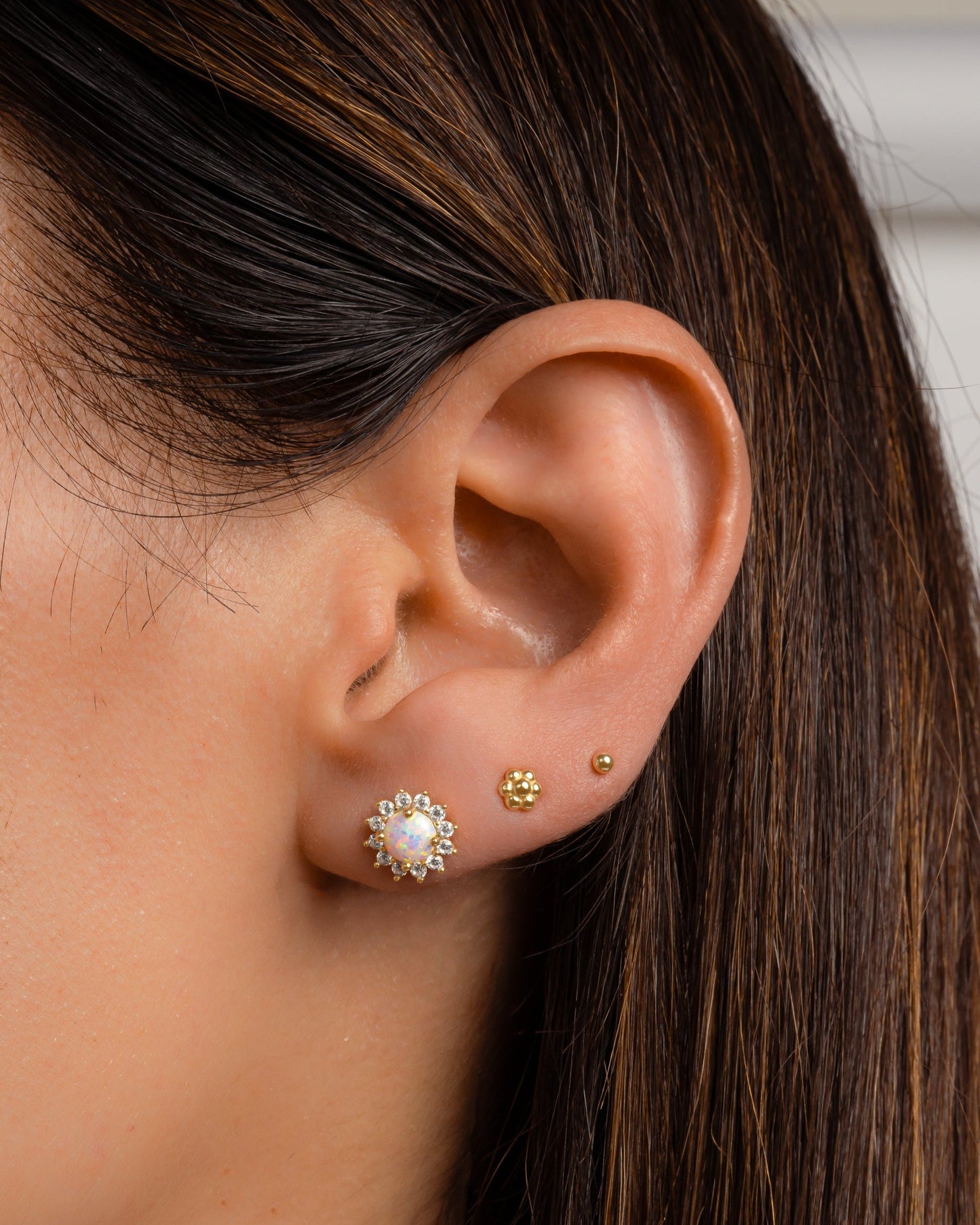 Sunburst Opal Halo Studs