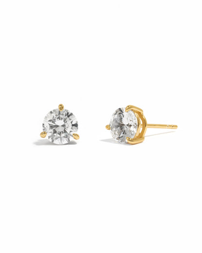 6.5mm Round Solitaire Stud Earrings