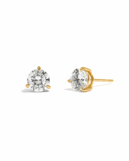 6.5mm Round Solitaire Stud Earrings