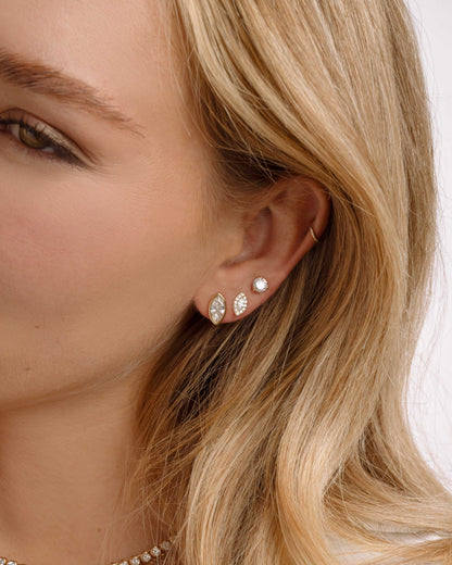 Marquise Bezel Stud Earrings
