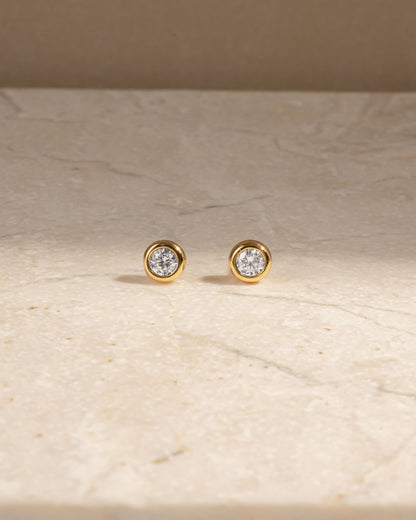 Diamond Bezel Dome Studs