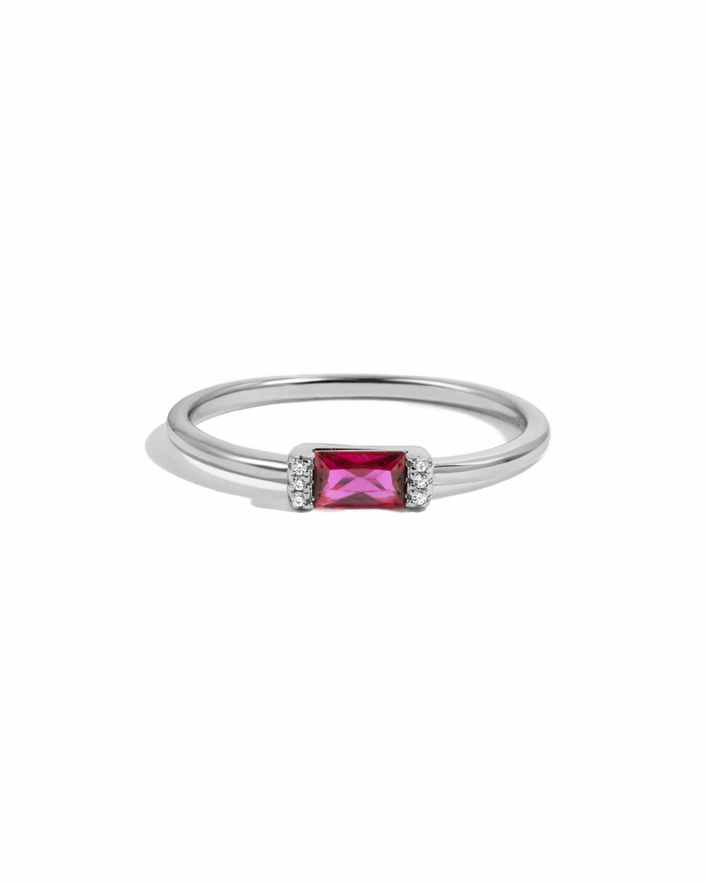 Ruby Simple Baguette Ring