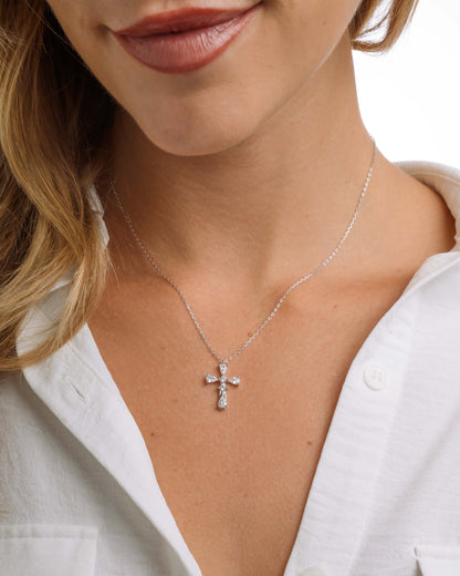 Pear Cut Cross Necklace