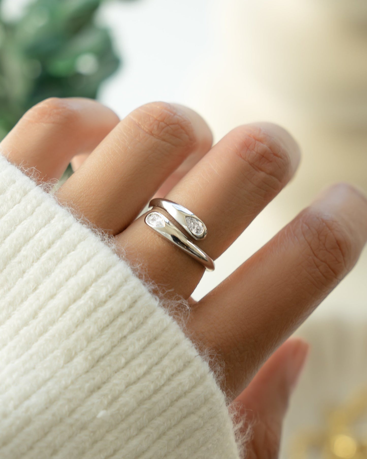 Pear Spiral Ring