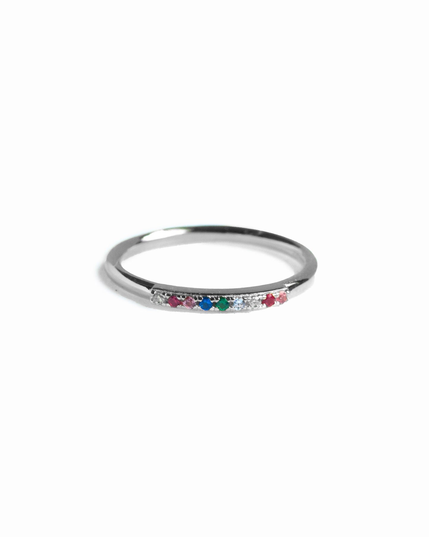 Half Pave Rainbow Ring