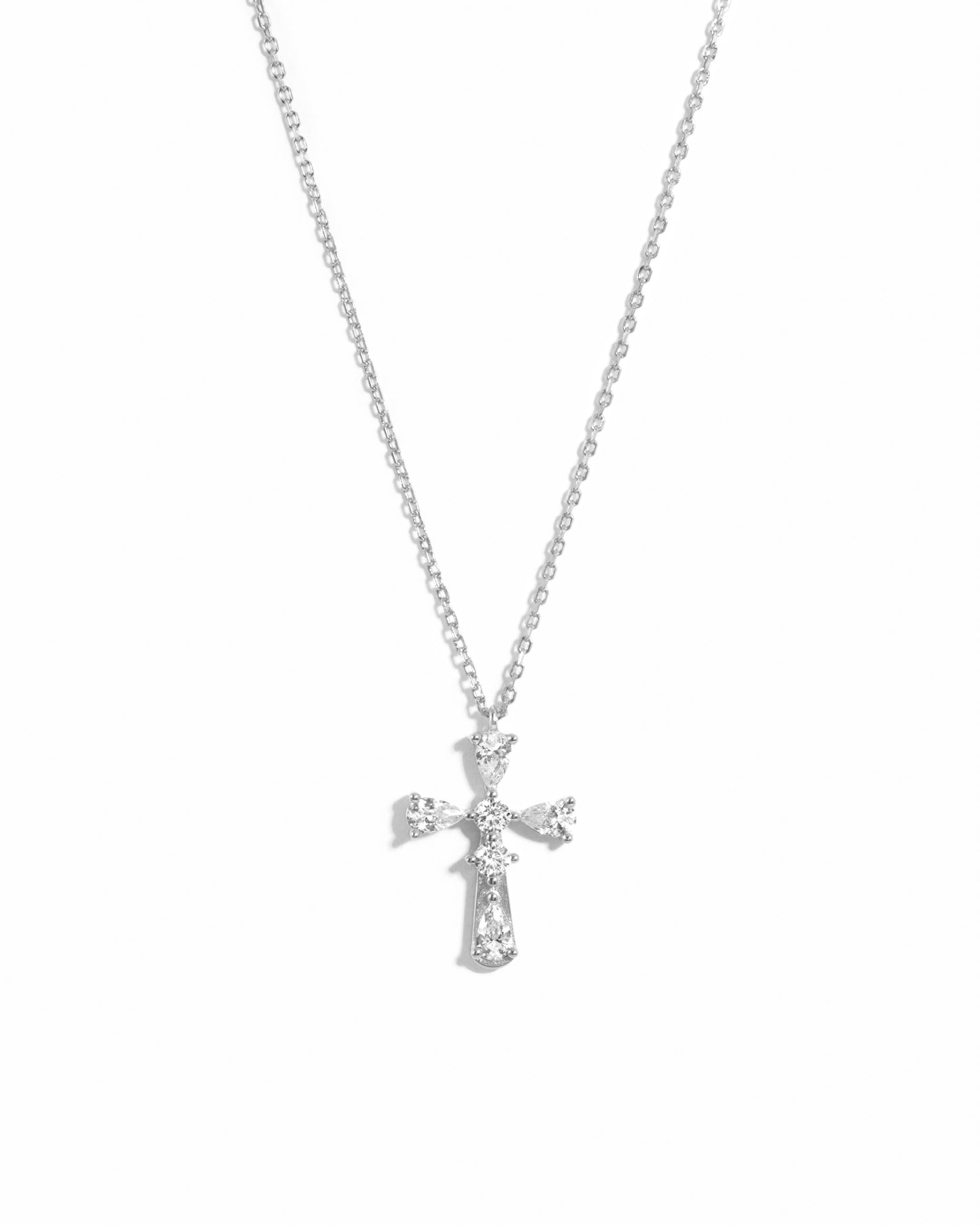 Pear Cut Cross Necklace
