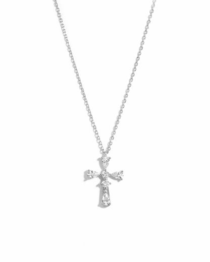 Pear Cut Cross Necklace