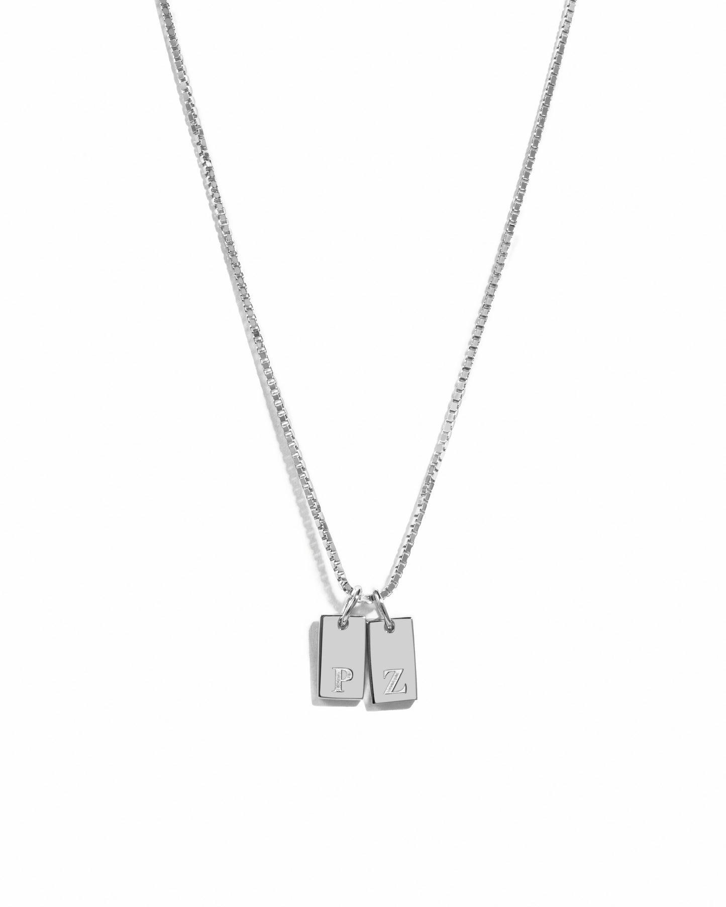 Custom Dainty Initial Tag Necklace