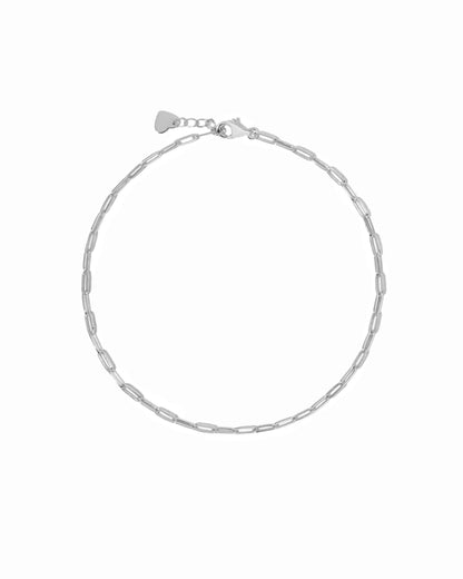 Tiny Paperclip Anklet