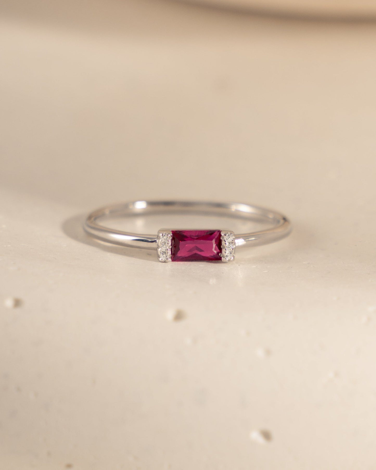 Ruby Simple Baguette Ring