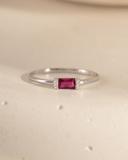 Ruby Simple Baguette Ring