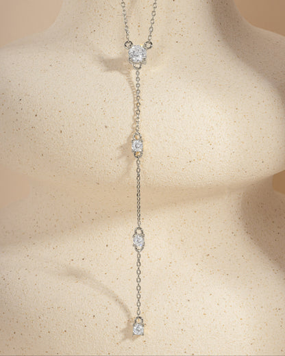 Round Diamond Lariat Necklace