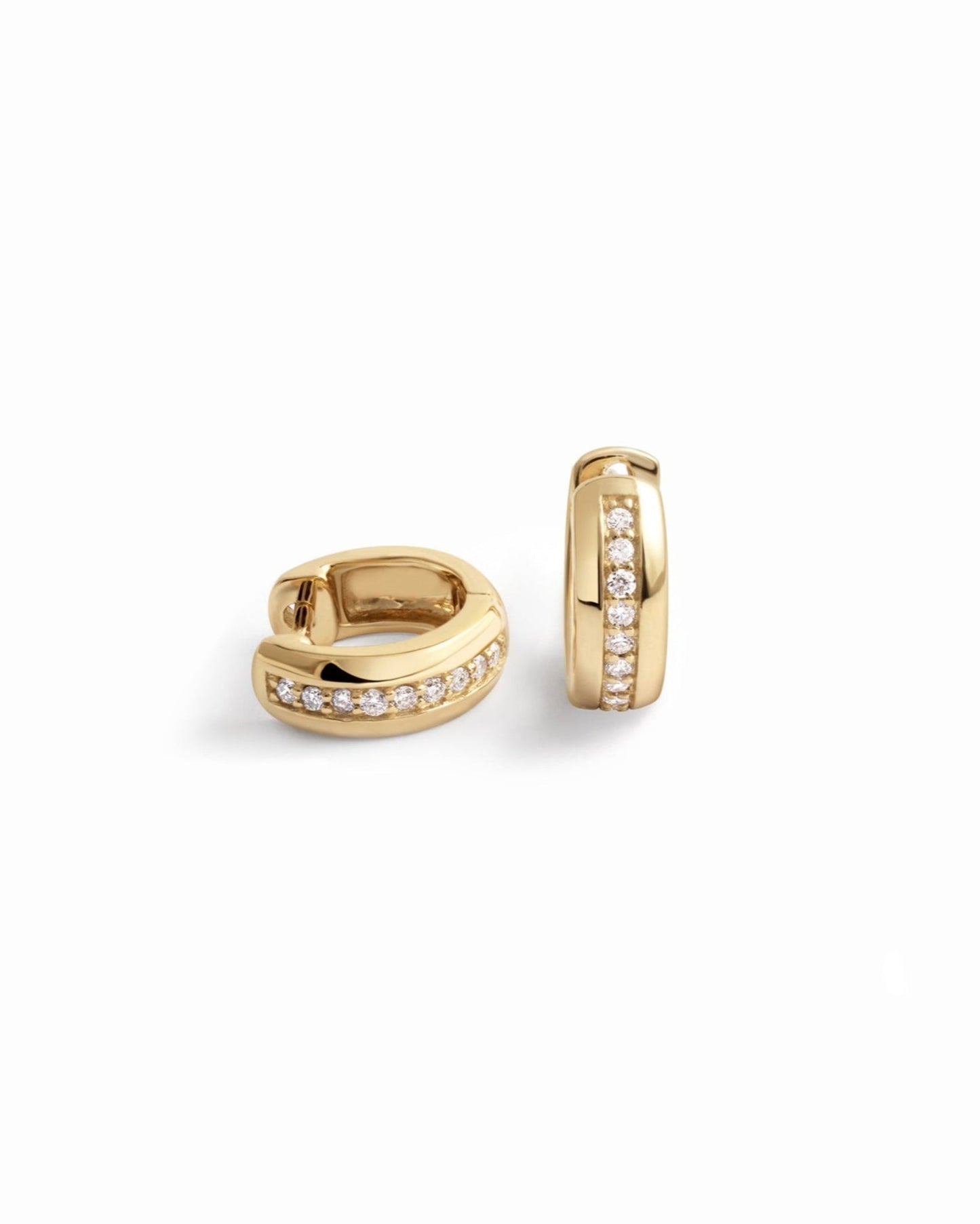 Stripe Diamond Huggie Earrings