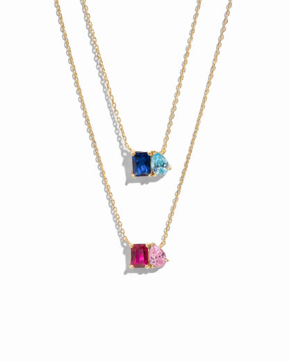 Custom Toi Et Moi Birthstone Necklace