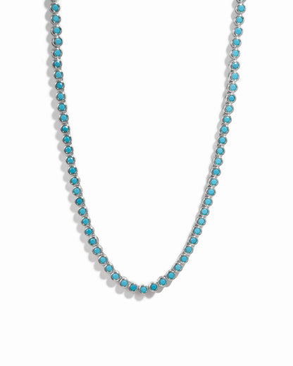 Round Turquoise Tennis Necklace
