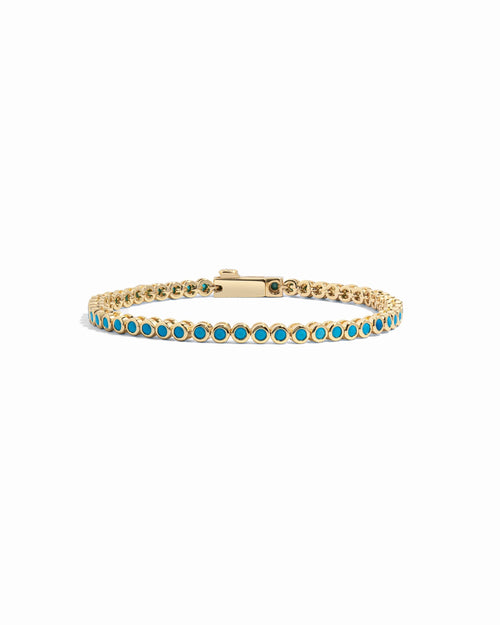 Turquoise Bezel Tennis Bracelet
