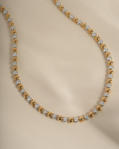 Mixed Metal Tennis Necklace