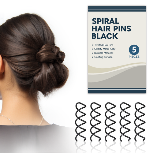 SANAS black spiral hair clip pins 5 pieces hair accessories for women