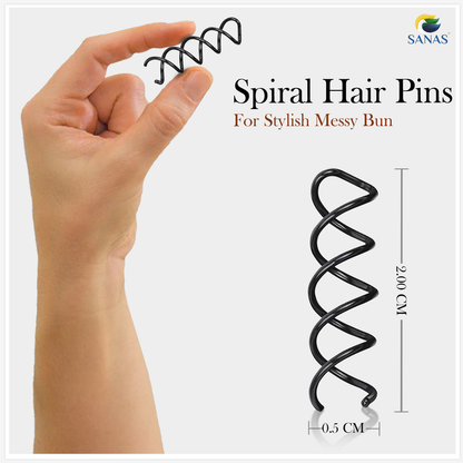 Black invisible spiral bun pins for secure hairstyles and hair accessories for women