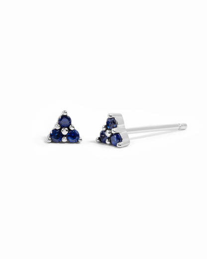 Tiny Sapphire 3 Stone Studs