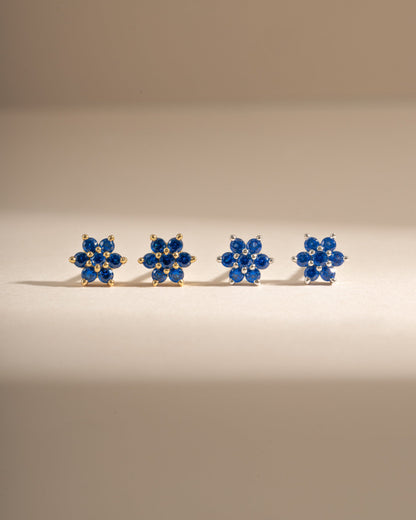 Sapphire Flower Studs