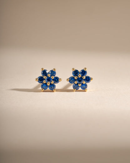 Sapphire Flower Studs