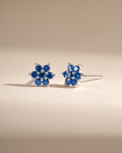 Sapphire Flower Studs