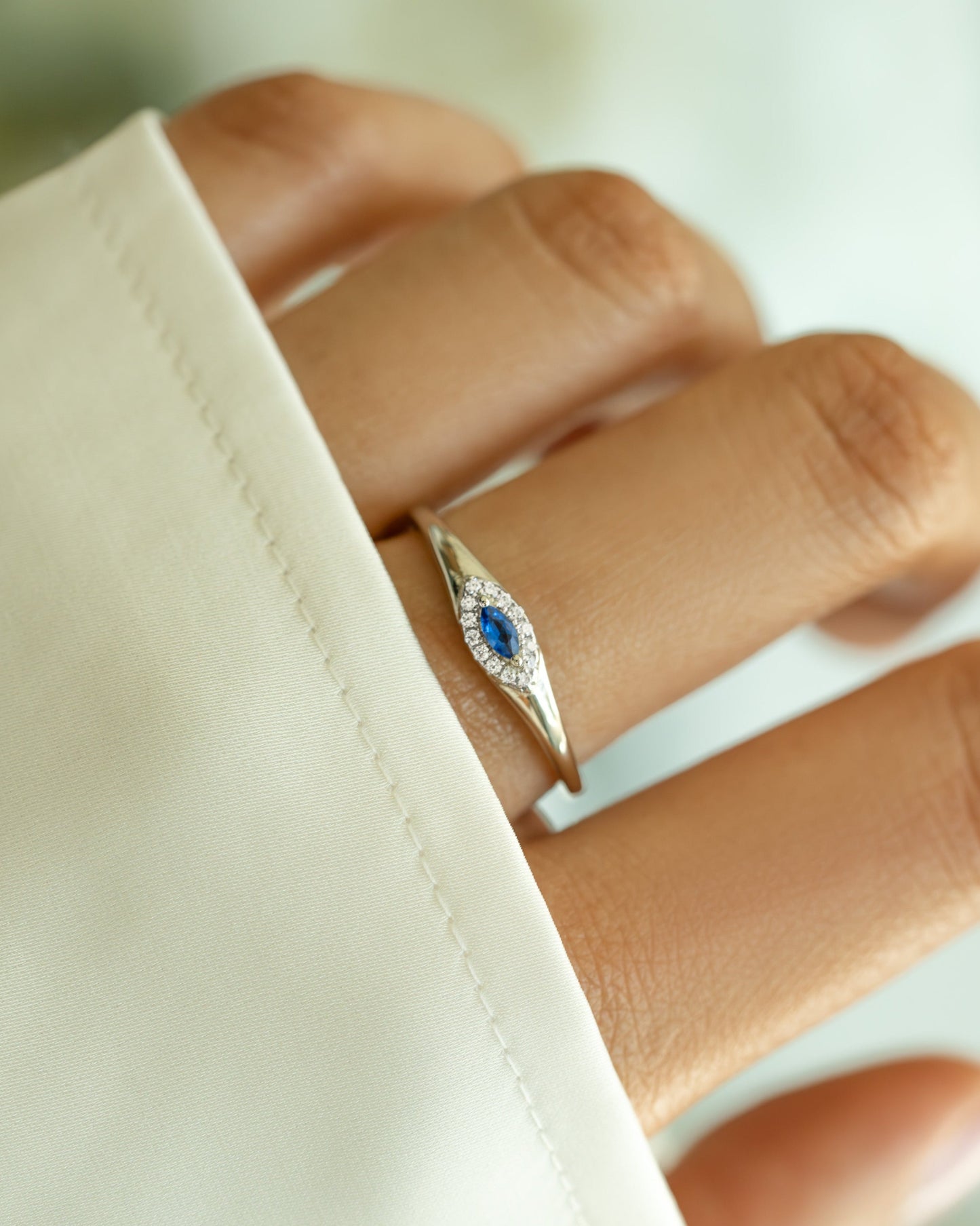 Sapphire Evil Eye Ring