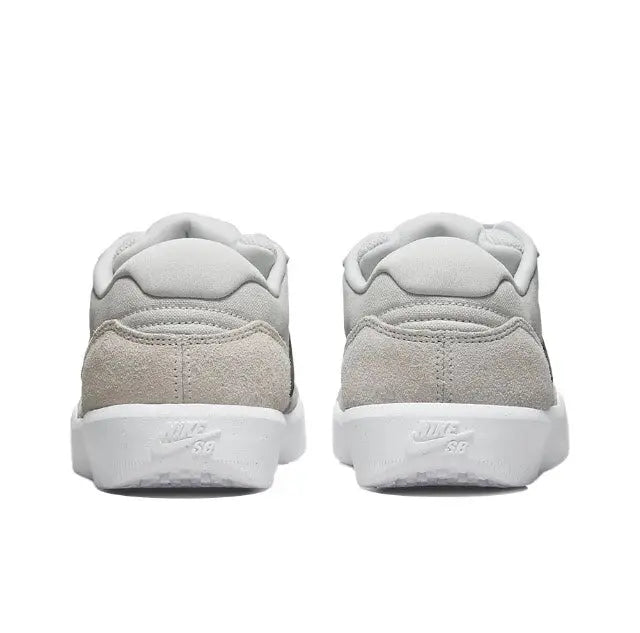Light grey Nike SB Force 58 low-top sneaker, padded collar and white heel tab