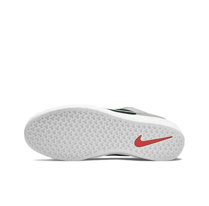 Nike SB Force 58 outsole view, white textured rubber with red Nike mark
