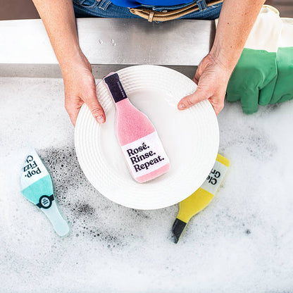 Scrubbly™ Kitchen Sponge: Rosé Rinse Repeat - B Social Boutique