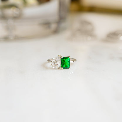 Toi et Moi Emerald Ring