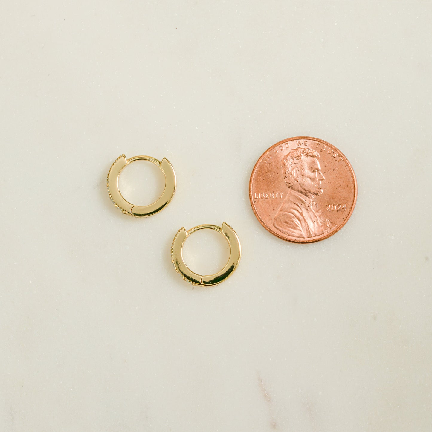 Small Opal Huggies