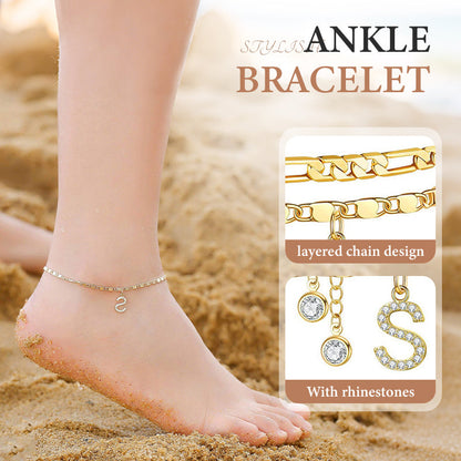 üíñ Layered Gold Ankle Bracelet for Women