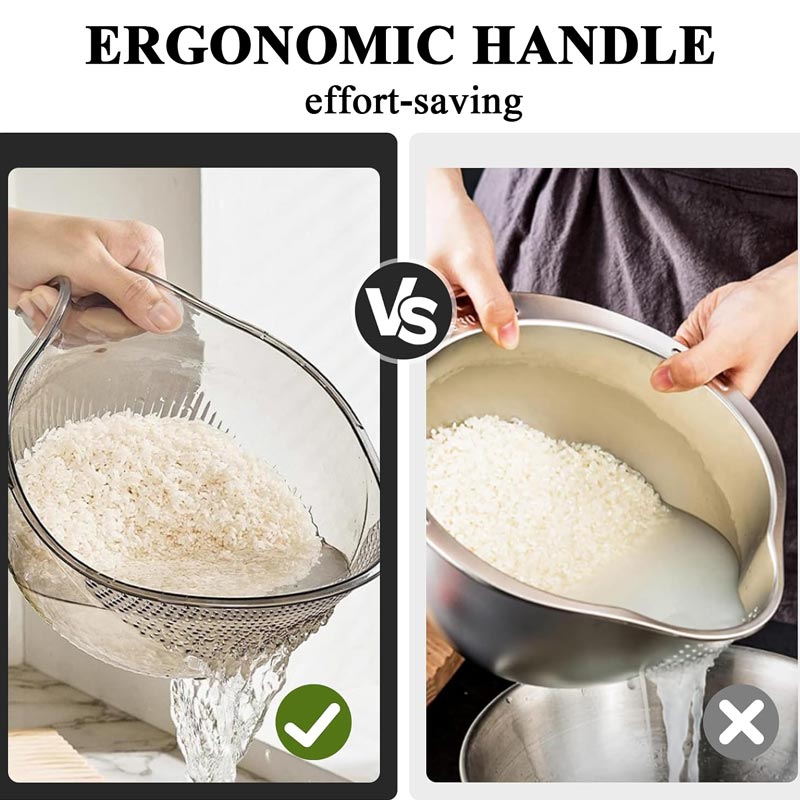 üçö  Multipurpose Rice Washing Bowl Strainer with Handle