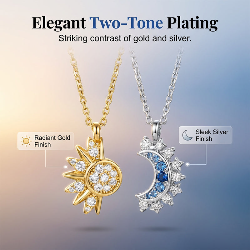 üì¢üì¢40% OFF !! ‚è∞Sun and Moon Pendant Necklace with Rhinestones