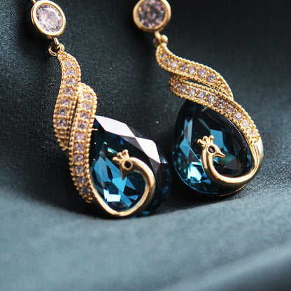 ü¶ö Phoenix Earrings ‚Äì Peacock Design, CZ Gems, Lightweight, Gift üéÅ