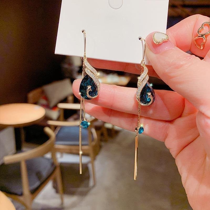ü¶ö Phoenix Earrings ‚Äì Peacock Design, CZ Gems, Lightweight, Gift üéÅ