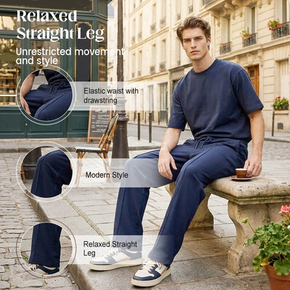 üí•Men's Elastic Waist Drawstring Straight Leg Pants