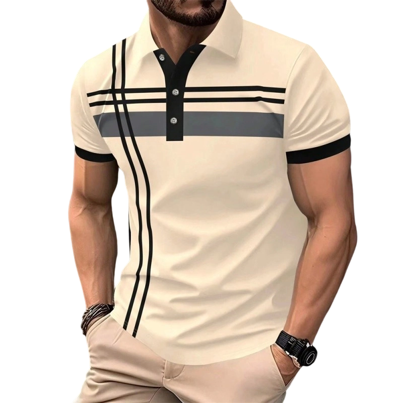 üéÅNew Arrivalüí•Men's Striped Short Sleeve Collared Topüåø